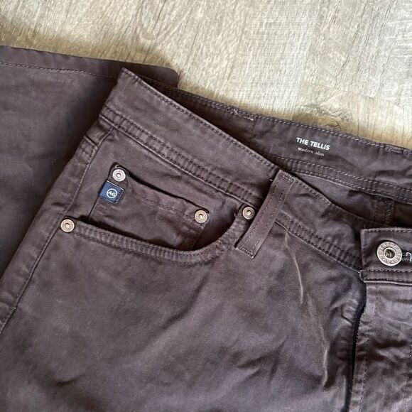 AG Adriano Goldschmied The Tellis Dark Brown Pants mens size 33 office work - Picture 3 of 8